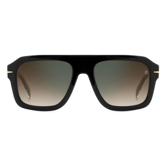 New DAVID BECKHAM Black Square DB 7127/S 2M2QY Sunglasses Women - Picture 2 of 4